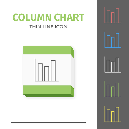 Simple line stroked chart or graph vector iconのイラスト素材