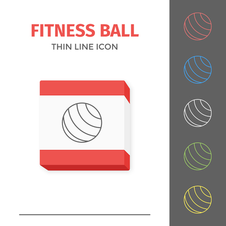 Simple line stroked fitness ball vector iconのイラスト素材