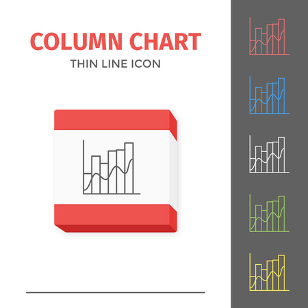 Simple line stroked chart or graph vector iconのイラスト素材