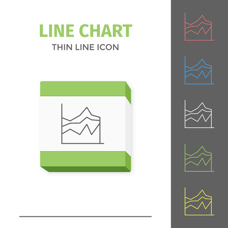 Simple line stroked chart or graph vector iconのイラスト素材
