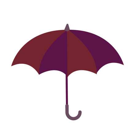 Red open umbrella in cartoon style. vector illustration.のイラスト素材