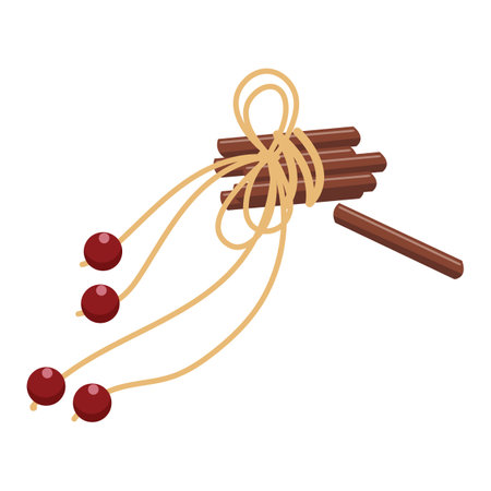 Cinnamon sticks tied with string. vector illustration.のイラスト素材