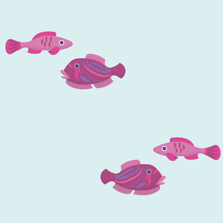 Silhouette of a pink tropical fish. Seamless pattern. vector illustration.