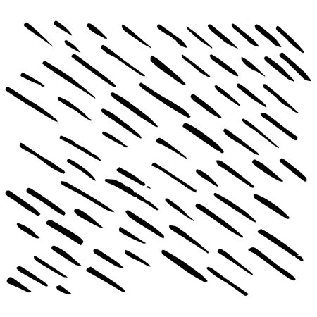 Short strokes in different directions. Monochrome abstract background. Vector illustration isolated on white background.のイラスト素材