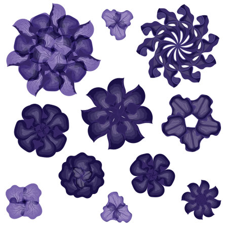 Vector set of floral elements. Hand drawn flowers for your design.のイラスト素材