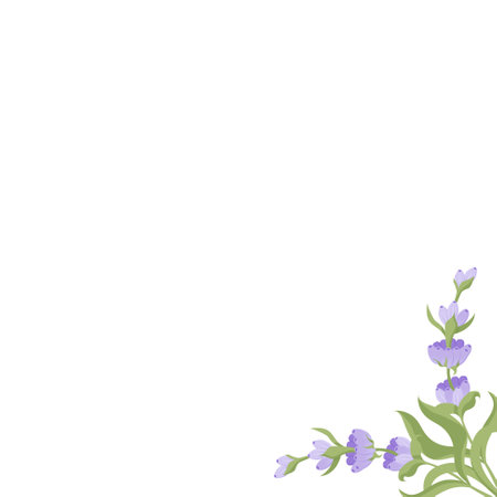 Decorative frame of lavender flowers for your design. Vector illustration isolated on white background.のイラスト素材