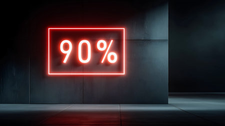 Bright neon, prominently featured on a dark textured wall in a contemporary industrial setting, enhancing the ambiance and creating a captivating focal point in the environmentの素材