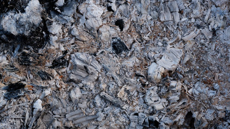Gray ash from the oven background texture, cinder, gray ashes from the wood from the fireplace....