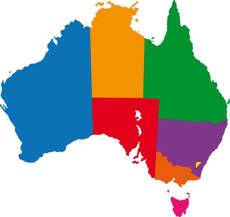 Map of administrative divisions of Australiaのイラスト素材