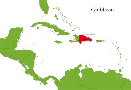 Location of Dominican Republic on the Caribbeanのイラスト素材