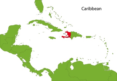Location of Haiti on the Caribbeanのイラスト素材