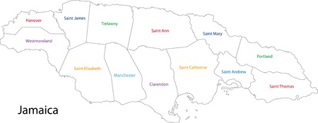 Administrative divisions of Jamaicaのイラスト素材