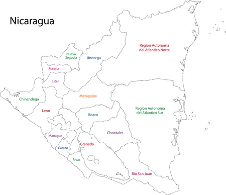 Administrative divisions of Nicaraguaのイラスト素材