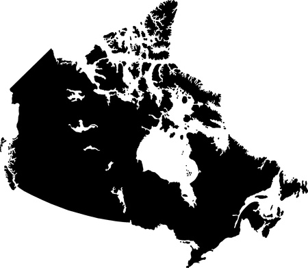 Black Canada map with province bordersのイラスト素材