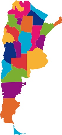 Map of administrative divisions of Argentinaのイラスト素材