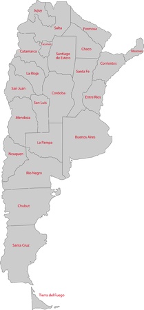 Map of administrative divisions of Argentinaのイラスト素材