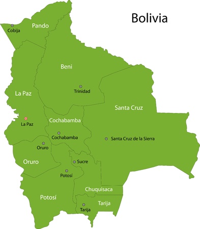 Map of administrative divisions of Boliviaのイラスト素材