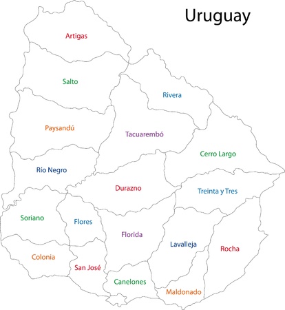Administrative divisions of Uruguayのイラスト素材