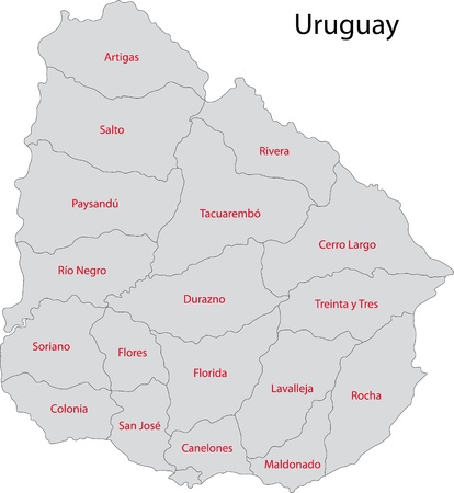 Administrative divisions of Uruguayのイラスト素材
