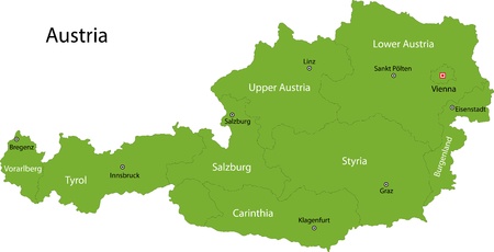 Map of administrative divisions of Austriaのイラスト素材