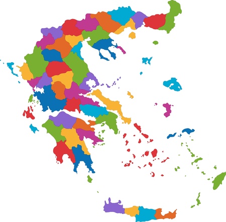 Map of administrative divisions of Greeceのイラスト素材