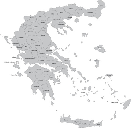 Map of administrative divisions of Greeceのイラスト素材