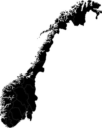 Map of administrative divisions of Norwayのイラスト素材