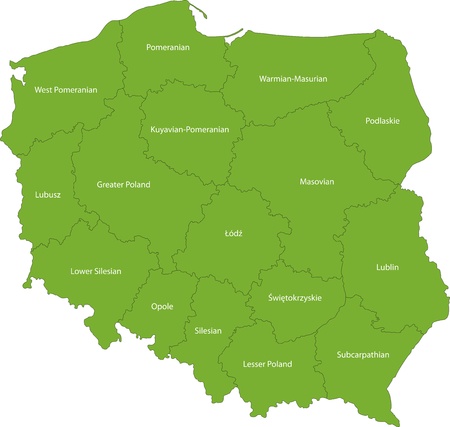 Map of administrative divisions of Polandのイラスト素材