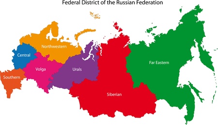 Color regions of the Russian Federationのイラスト素材