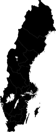Sweden map designed in illustration with the provincesのイラスト素材