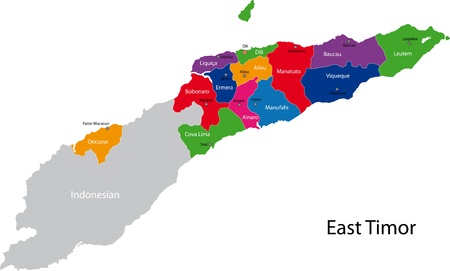 Map of administrative divisions of East Timorのイラスト素材
