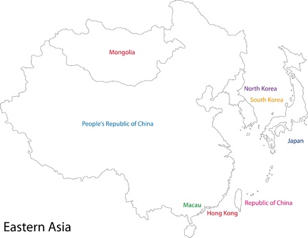 Map of Eastern Asiaのイラスト素材