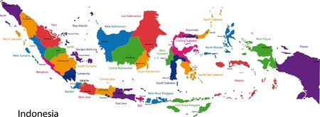 Map of administrative divisions of Indonesiaのイラスト素材