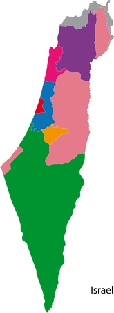 Map of administrative divisions of Israelのイラスト素材