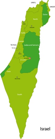 Map of administrative divisions of Israelのイラスト素材