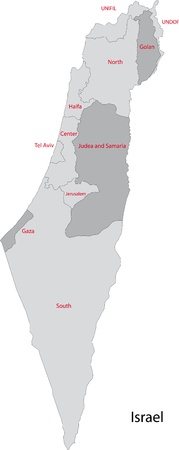 Map of administrative divisions of Israelのイラスト素材
