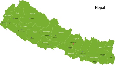 Map of administrative divisions of Nepalのイラスト素材