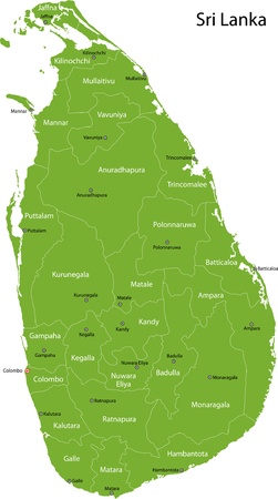 Map of administrative divisions of Sri Lanka のイラスト素材