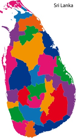 Map of administrative divisions of Sri Lanka のイラスト素材