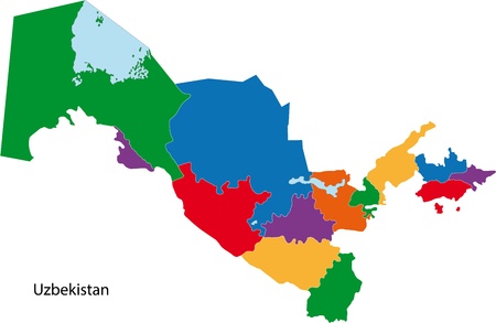 Map of administrative divisions of Uzbekistanのイラスト素材