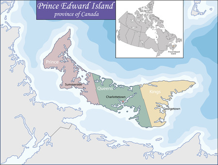 Prince Edward Island is a province of Canada consisting of the island of the same name, as well as several much smaller islandsのイラスト素材