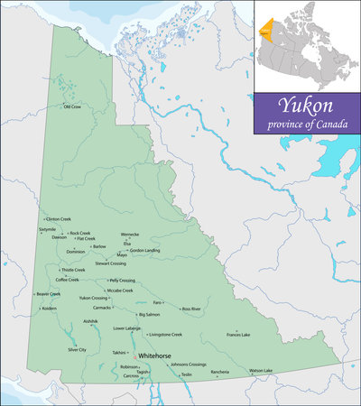 Yukon is the westernmost and smallest of Canada three federal territoriesのイラスト素材