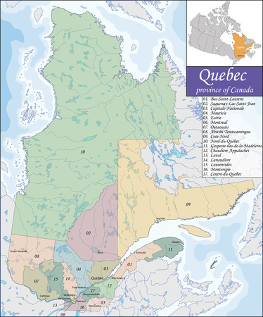 Map of Quebecのイラスト素材