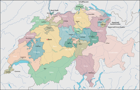 Map of Switzerlandのイラスト素材