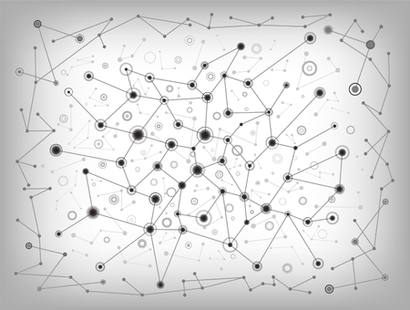 Polygonal molecular of gray structureのイラスト素材