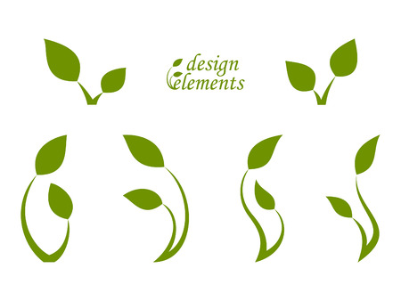 Set of design leaves elementsのイラスト素材