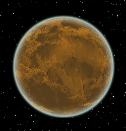 Alien planet in deep spaceの写真素材