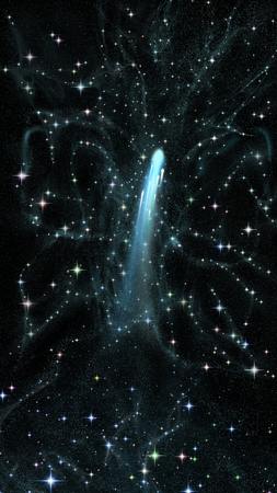 Illustration of Butterfly in space nebulaの写真素材