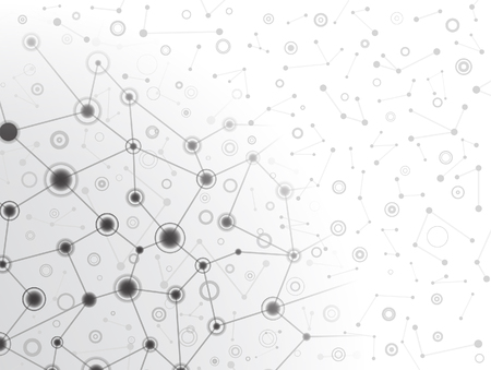 Illustration of big molecular gray structure.のイラスト素材