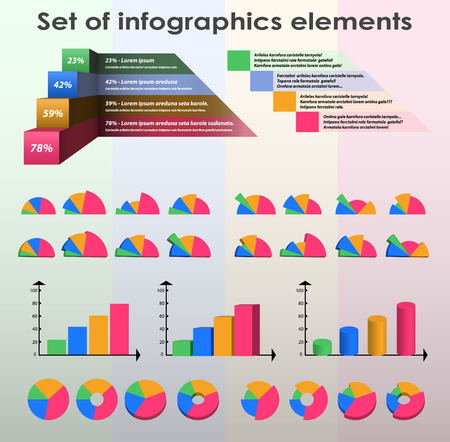 Set of infographics elements in one styleのイラスト素材